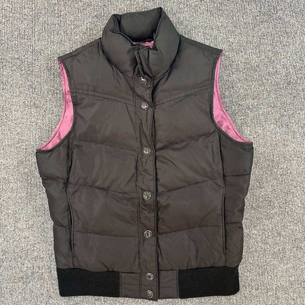 Vtg Y2K Women's Hurley Puffer Vest Goose Down Insulated Snap Button Retro Gorp S